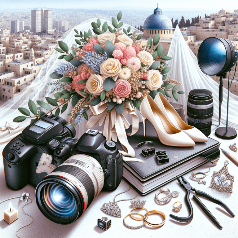 ציוד צילום מקצועי, פריטי חתונה ונוף עירוני ירושלמי עדכני – המחשה מודרנית לטרנדים בצילום חתונות בירושלים